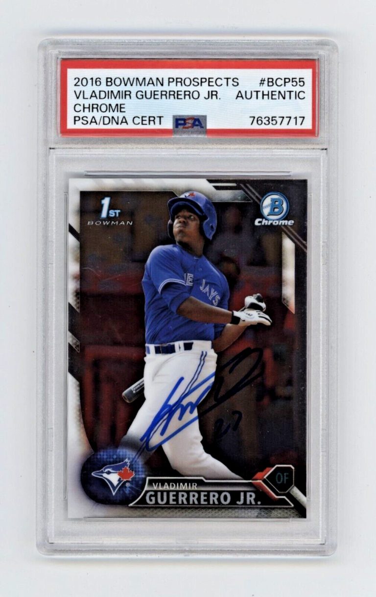 Vladimir Guerrero Jr 2016 Bowman Chrome Prospects #BCP55 RC Signed PSA Auth Auto