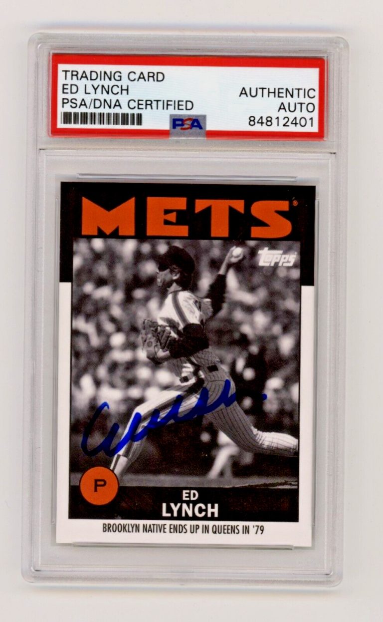 Ed Lynch 2021 Topps Once Upon a Time in Queens B/W #16 Signed PSA Auto Mets