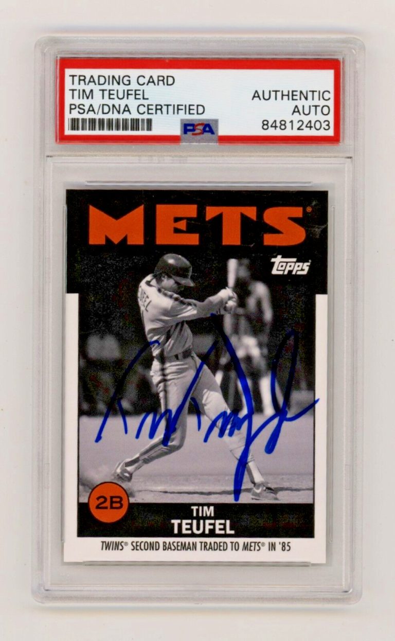 Tim Teufel 2021 Topps Once Upon a Time in Queens B/W #27 Signed PSA Auto Mets