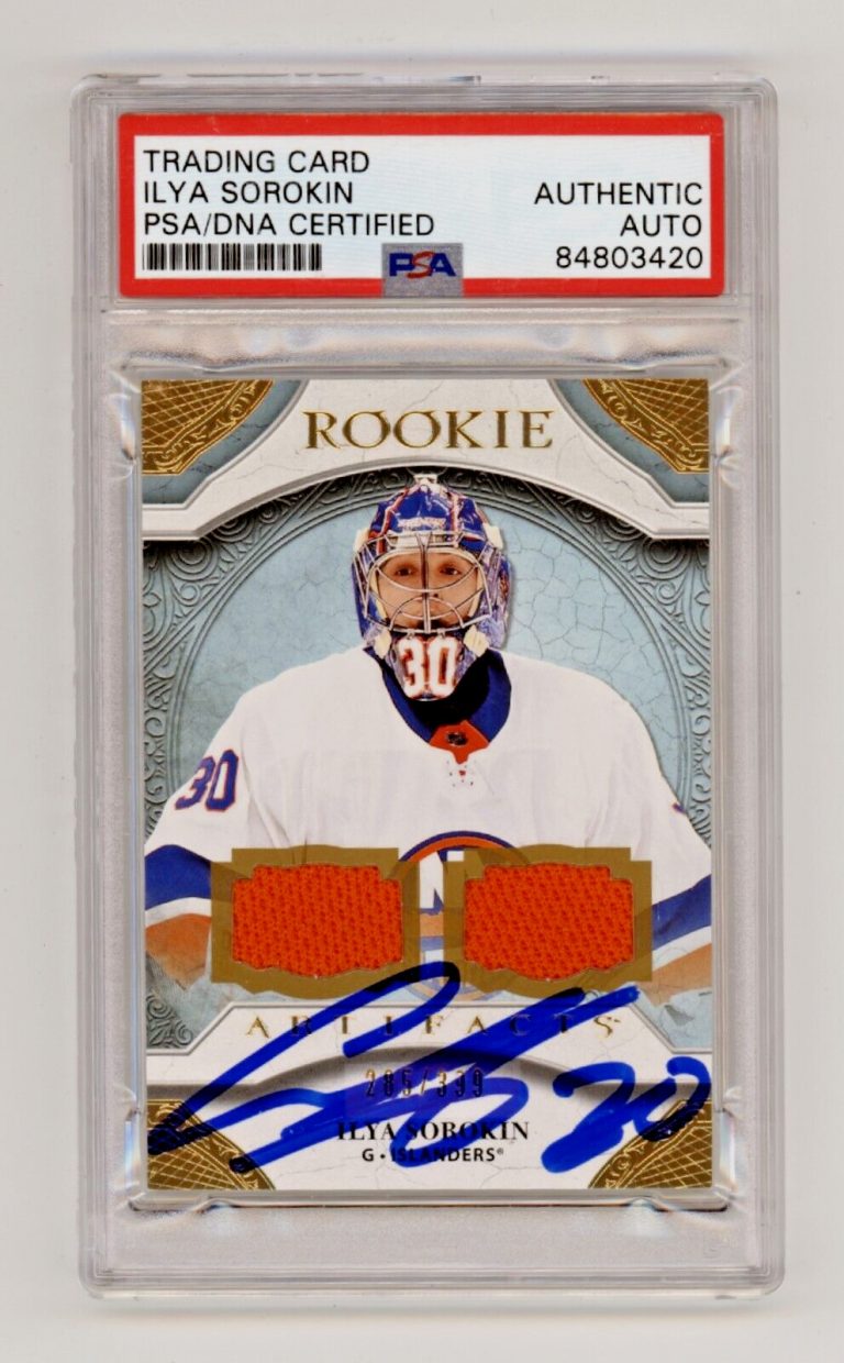 Ilya Sorokin 2020-21 Upper Deck Artifacts Rookie Jersey RC /399 Signed PSA Auto