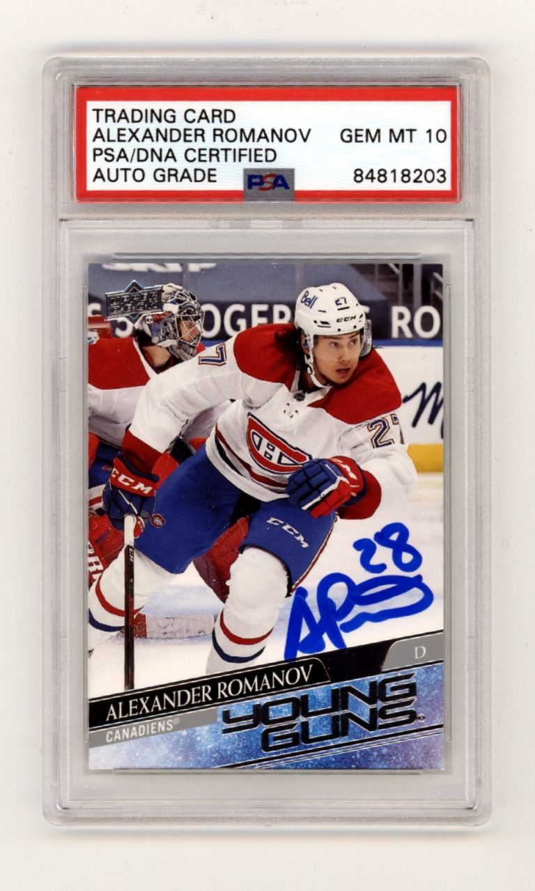 Alexander Romanov 2020-21 Upper Deck 455 Young Guns Rookie RC Signed PSA 10 Auto
