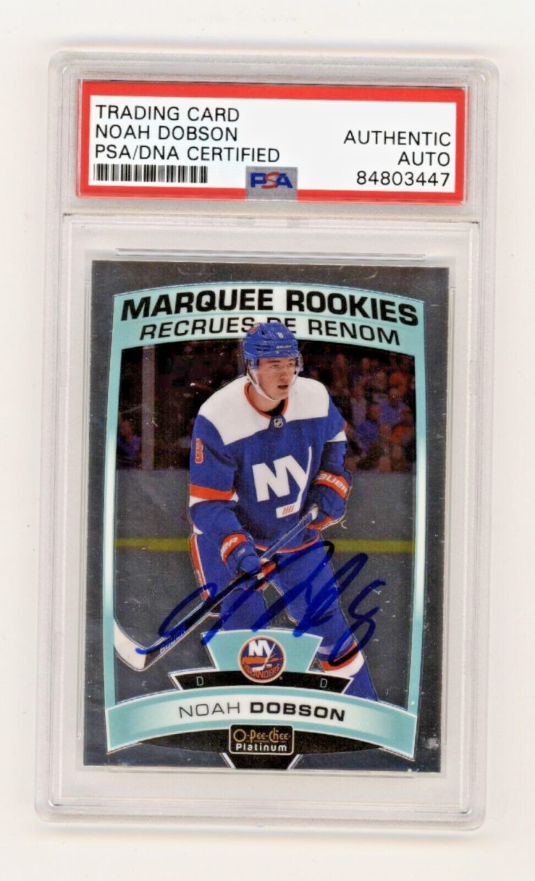Noah Dobson 2019-20 O-Pee-Chee Platinum Marquee Rookies #165 RC Signed PSA Auto
