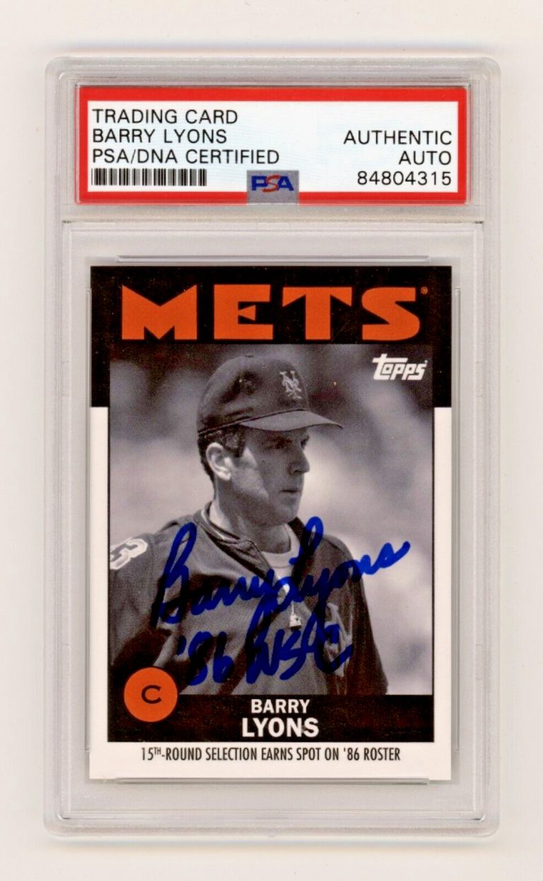 Barry Lyons 2021 Topps Once Upon a Time in Queens B/W #17 86 WSC Insc. PSA Auto