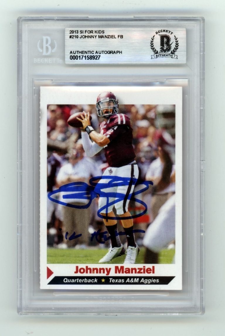 Johnny Manziel 2013 SI for Kids #210 Signed w/ 12 Heisman Beckett BAS Auto