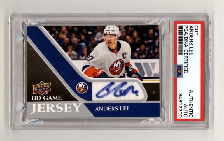 Anders Lee 2020-21 Upper Deck S1 Game Jersey Signed PSA Authentic Auto Islanders