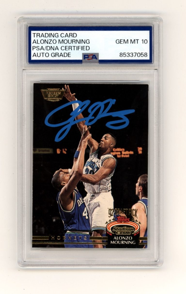 Alonzo Mourning 1992-93 Stadium Club #297 Members Only SP Signed RC PSA 10 Auto