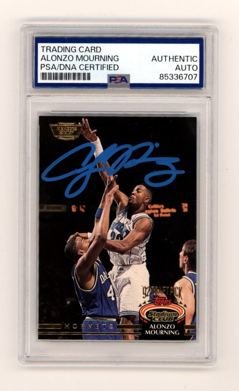 Alonzo Mourning 1992-93 Stadium Club #297 Members Only SP Signed RC PSA DNA Auto