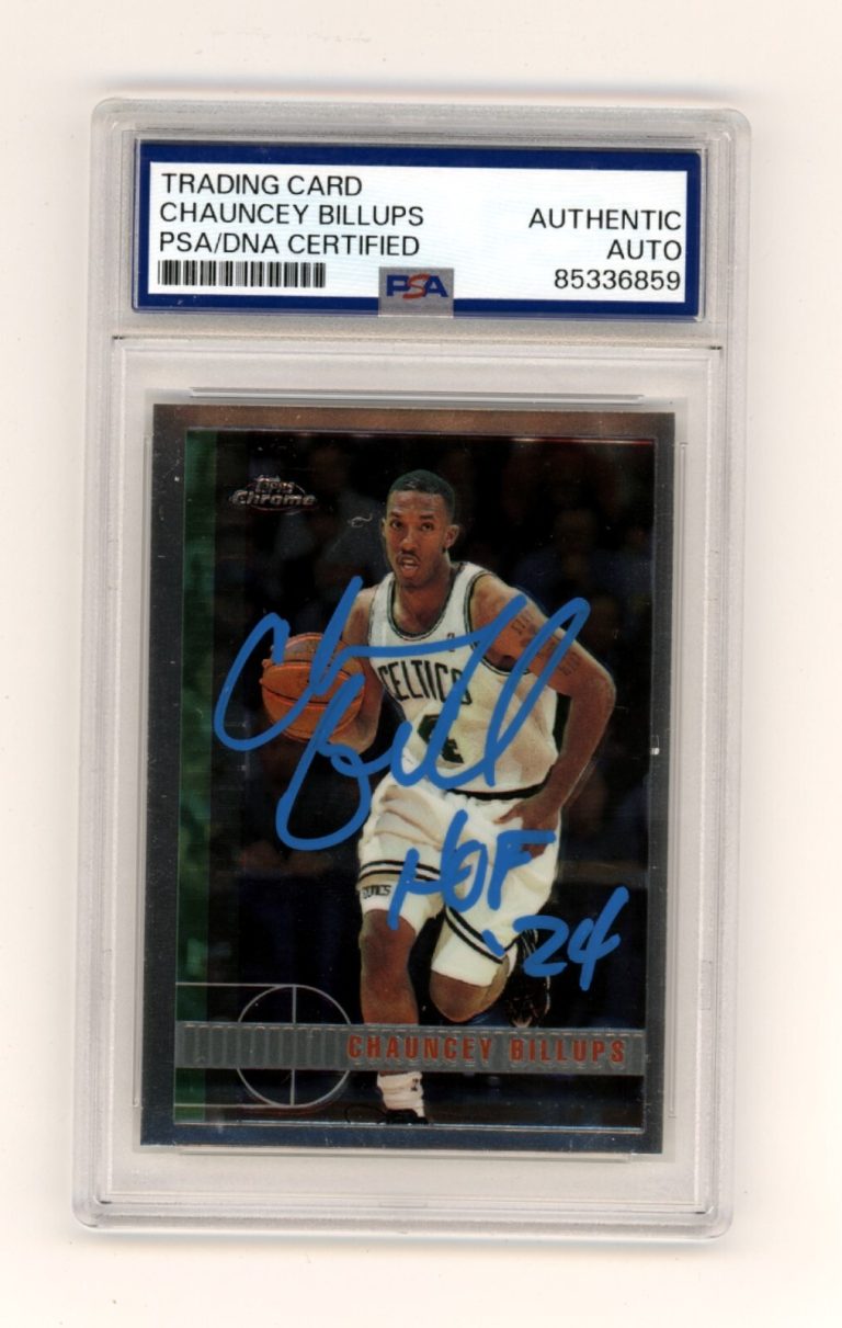 Chauncey Billups 1997-98  Topps Chrome #181 Signed Rookie RC w/ HOF 24 PSA Auto