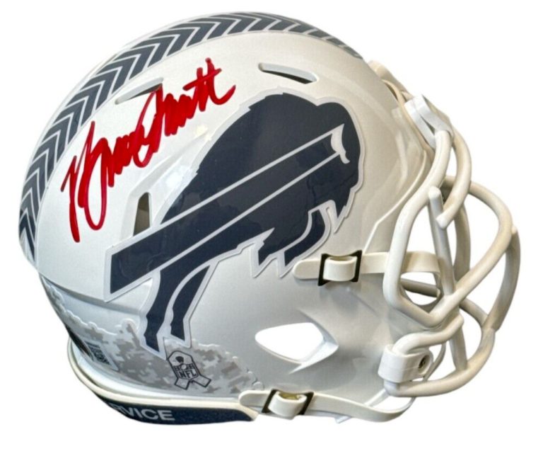 Bruce Smith Signed Buffalo Bills Salute 24 Mini Helmet Beckett Witness BAS COA