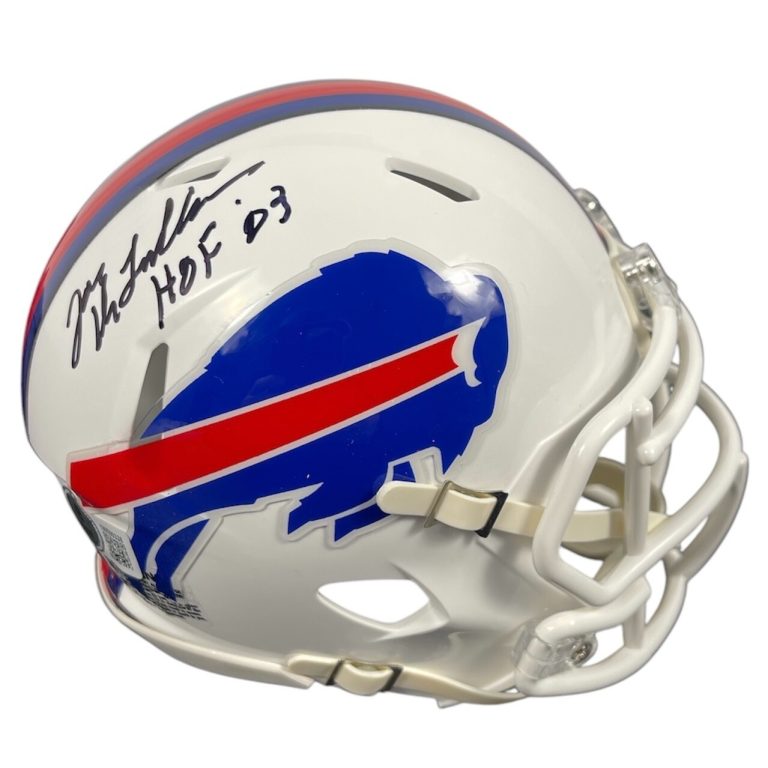 Joe DeLamielleure Signed Bills Speed Mini Helmet w/ HOF 03 Beckett Wit BAS COA