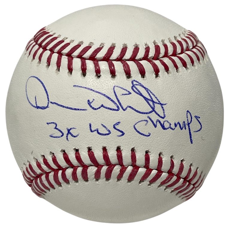Devon White Signed Rawlings ROMLB Baseball w/ 3 WS Champs Beckett Wit BAS COA