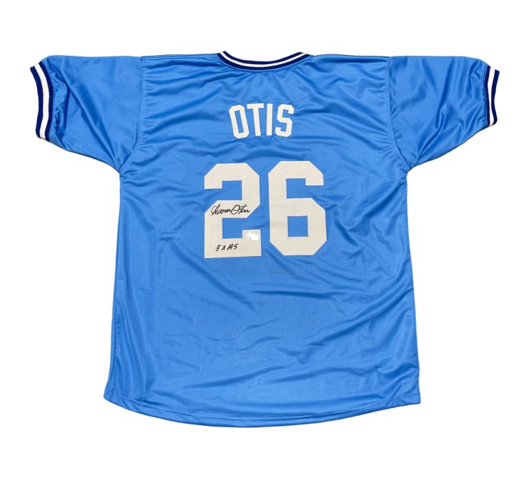 Amos Otis Signed Kansas City Royals Custom Jersey w/ 5x AS Beckett Wit BAS COA