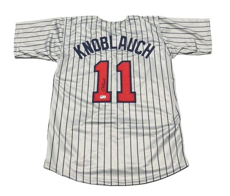 Chuck Knoblauch Signed Minnesota Custom Jersey w/ 91 AL ROY Beckett W BAS COA