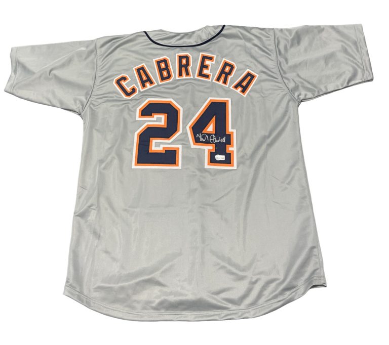 Miguel Cabrera Signed Detroit Tigers Custom Jersey Beckett Witness BAS COA