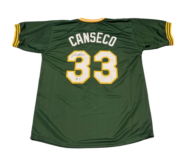 Jose Canseco Signed Oakland Athletics Custom Jersey Beckett Witness BAS COA