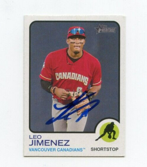 LEO LEONARDO JIMENEZ SIGNED 2022 TOPPS HERITAGE MINOR LEAGUE BASEBALL CARD AUTO