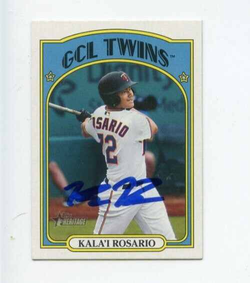 KALA'I ROSARIO SIGNED 2021 TOPPS HERITAGE MINOR LEAGUE BASEBALL CARD AUTO