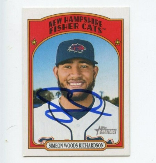 SIMEON WOODS RICHARDSON SIGNED 2021 TOPPS HERITAGE MINOR LEAGUE CARD AUTO