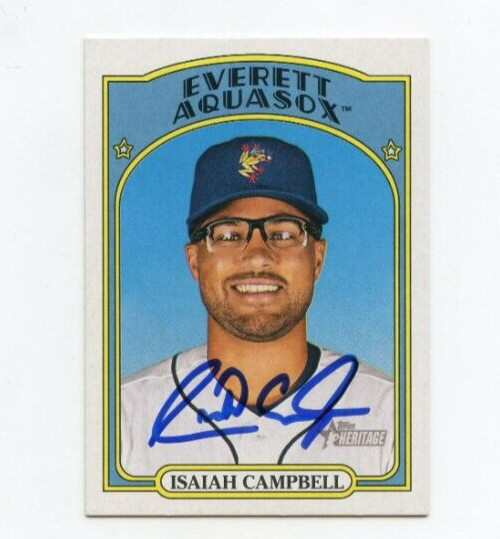 ISAIAH CAMPBELL SIGNED 2021 TOPPS HERITAGE MINOR LEAGUE BASEBALL CARD AUTO