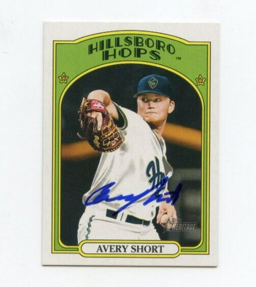 AVERY SHORT SIGNED 2021 TOPPS HERITAGE MINOR LEAGUE BASEBALL CARD AUTO