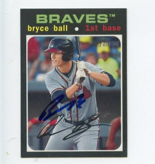 BRYCE BALL SIGNED 2020 TOPPS HERITAGE MINOR LEAGUE BASEBALL CARD AUTO
