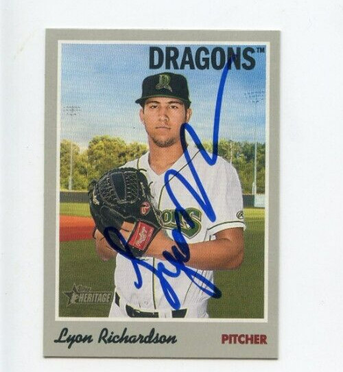 LYON RICHARDSON SIGNED 2019 TOPPS HERITAGE MINOR LEAGUE BASEBALL CARD AUTO