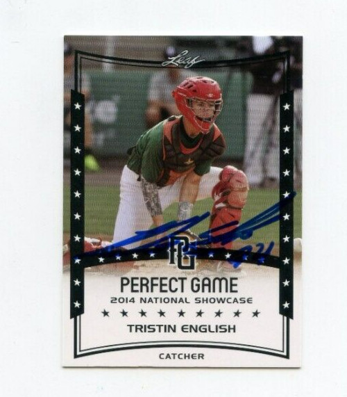 TRISTIN ENGLISH SIGNED 2014 LEAF PERFECT GAME BASEBALL CARD AUTO