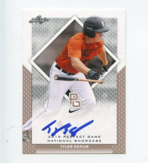 TYLER ESPLIN SIGNED 2016 LEAF PERFECT GAME BASEBALL CARD AUTO