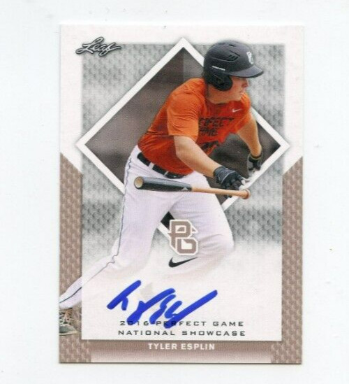 TYLER ESPLIN SIGNED 2016 LEAF PERFECT GAME BASEBALL CARD AUTO