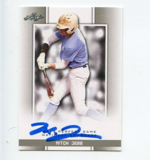 MITCH JEBB SIGNED 2019 LEAF PERFECT GAME BASEBALL CARD AUTO