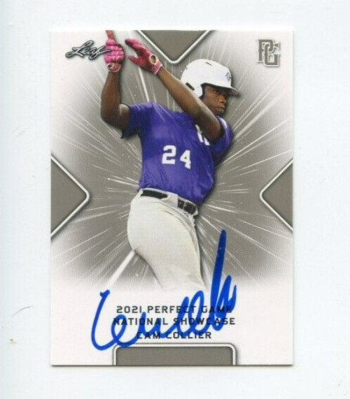 CAM COLLIER SIGNED 2021 LEAF PERFECT GAME BASEBALL CARD AUTO