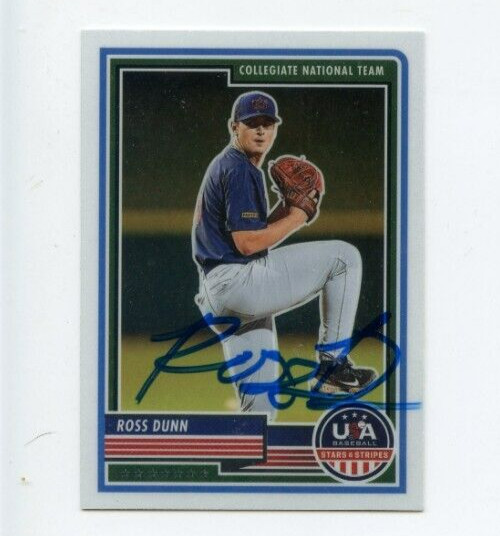 ROSS DUNN SIGNED 2023 PANINI USA BASEBALL STARS & STRIPES CARD AUTO