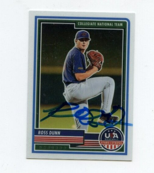 ROSS DUNN SIGNED 2023 PANINI USA BASEBALL STARS & STRIPES CARD AUTO