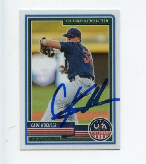 CADE KUEHLER SIGNED 2023 PANINI USA BASEBALL STARS & STRIPES CARD AUTO