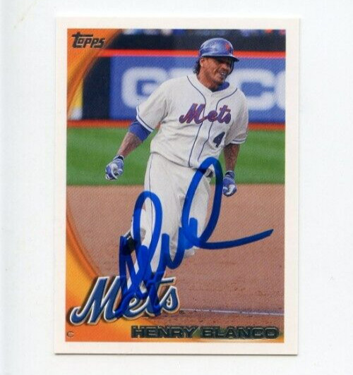 HENRY BLANCO SIGNED 2010 TOPPS BASEBALL CARD AUTO