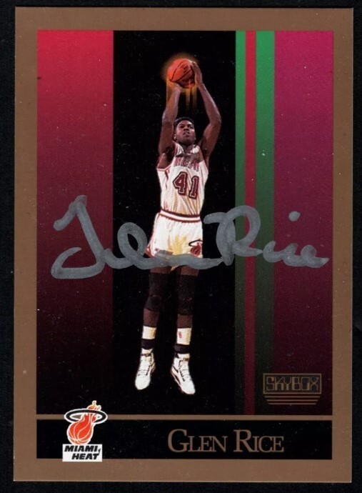 Glen Rice 1990-91 Skybox #150 Rookie RC Signed Auto Beckett Witness BAS COA