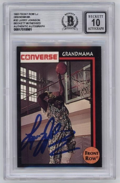 Larry Johnson 1993 Front Row #G2 Grandmama Converse Signed Beckett BGS 10 Auto
