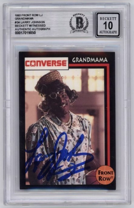 Larry Johnson 1993 Front Row #G4 Grandmama Converse Signed Beckett BGS 10 Auto