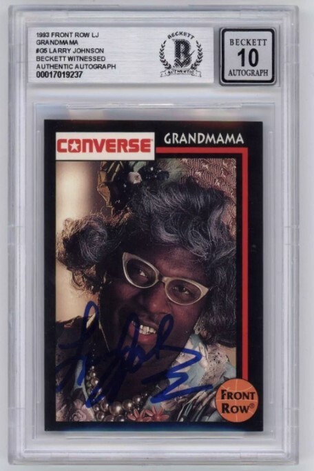 Larry Johnson 1993 Front Row #G5 Grandmama Converse Signed Beckett BGS 10 Auto