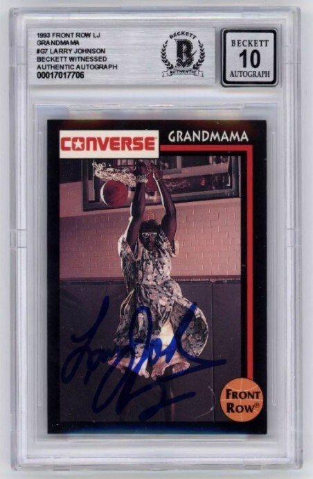 Larry Johnson 1993 Front Row #G7 Grandmama Converse Signed Beckett BGS 10 Auto