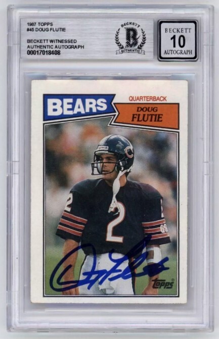 Doug Flutie 1987 Topps #45 Rookie RC Signed Beckett Wit BAS BGS 10 Auto Bears