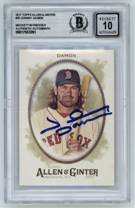 Johnny Damon 2017 Allen & Ginter #35 Signed Beckett BAS BGS 10 Auto Red Sox