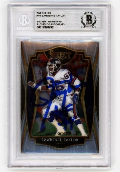 Lawrence Taylor 2020 Panini Select #110 Signed w/ HOF 99 Beckett BAS BGS Auto