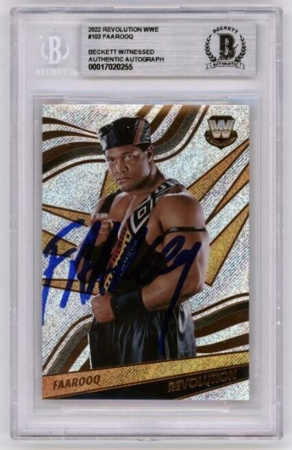 Faarooq 2022 Panini Revolution WWE #103 Signed Beckett BAS BGS Auto