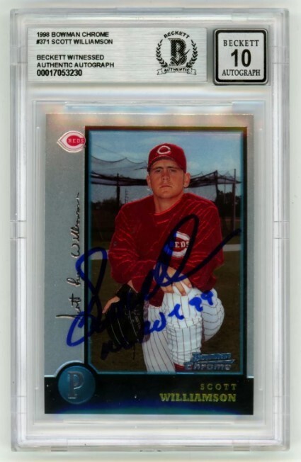 Scott Williamson 1998 Bowman Chrome 371 RC w/ ROY Signed Beckett BAS BGS 10 Auto