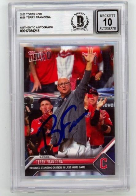 Terry Francona 2023 Topps Now #928 Signed Beckett Witness BAS BGS 10 Auto