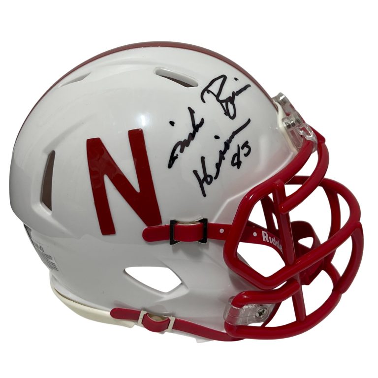 Mike Rozier Signed Nebraska Speed Mini Helmet w/ Heisman 83 Beckett Wit BAS COA