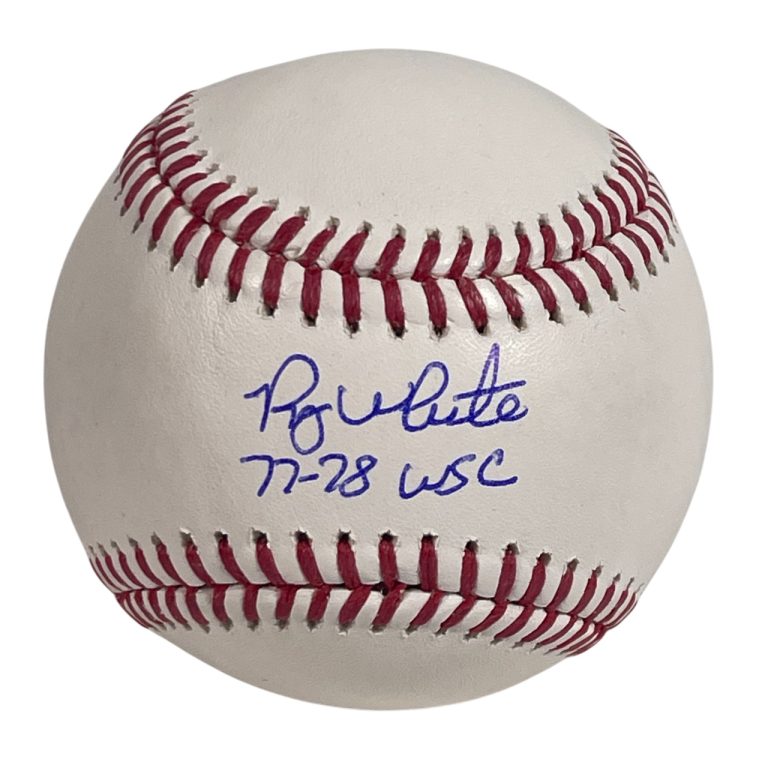 Roy White Signed ROMLB Baseball w/ 77-78 WSC Beckett Witness BAS COA