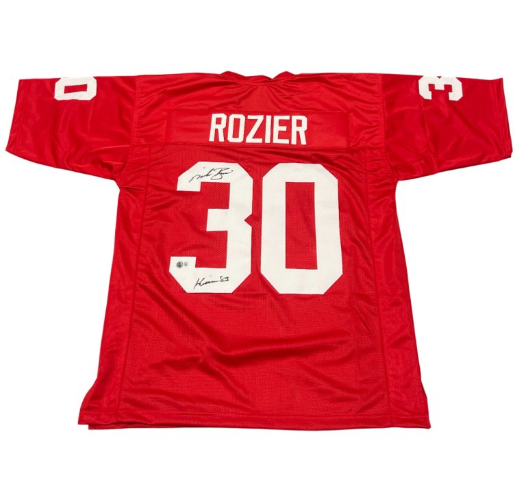 Mike Rozier Signed Nebraska Custom Jersey w/ Heisman 83 Beckett Witness BAS COA