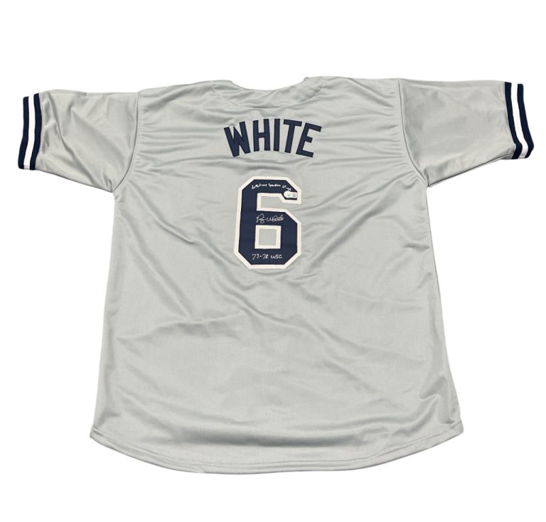 Roy White Signed Yankees Custom Jersey Lifetime Yankee & 77-78 WSC Beckett COA